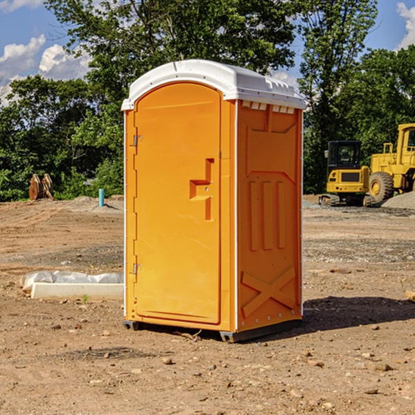 how often are the portable restrooms cleaned and serviced during a rental period in MacArthur